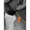 thumbnail image 2 of Acrylic Medium Leaf Pearly Orange Goldtone Face Mask Necklace, 2 of 2