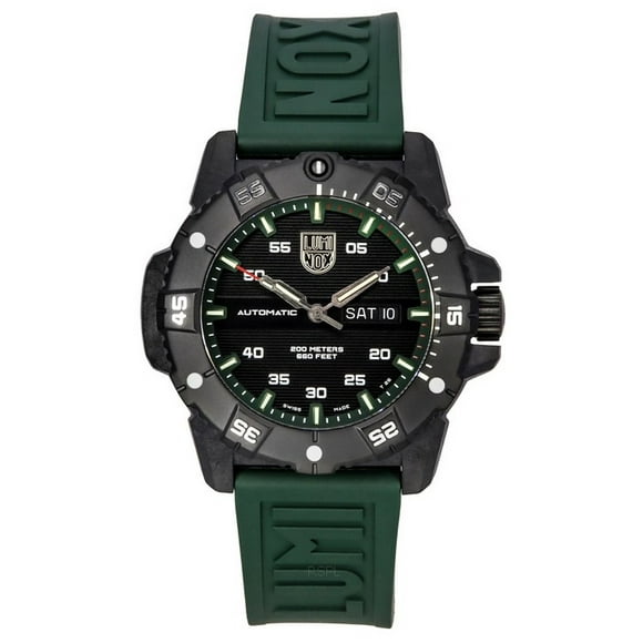 Luminox Master Carbon SEAL Green Rubber Strap Black Dial Swiss Automatic Diver's XS.3877 200M Men's Watch