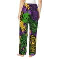 thumbnail image 3 of Picia Mardi Gras7 Womens Soft Woven Cotton Elastic Waistband Sleep Pajama Pant Lounge Sleep Pant With Pockets And Drawstring-Small, 3 of 9