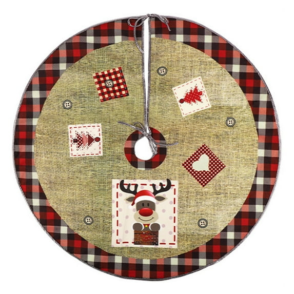 Tree Skirt Mat Bright-colored Open Ended Decorative Fleece Santa Claus Xmas Tree Skirt for Party