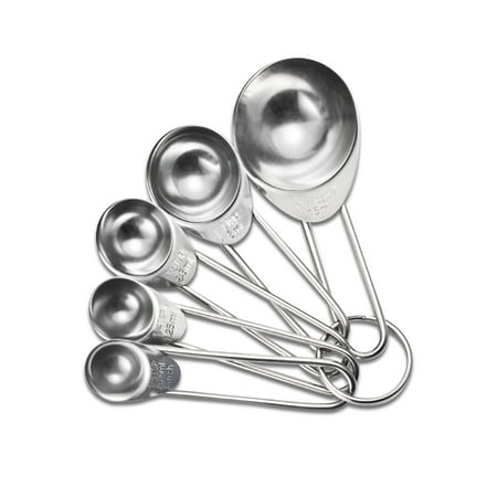 

5pcs/set Non-rusting Stainless Steel Measuring Spoons Powder Scales Stackable Scoops Stainleess Handled Coffee Sugar Tools DTOWER