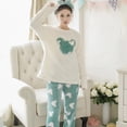 thumbnail image 4 of Conjunto de Pijama de manga larga para mujer, ropa de dormir de dibujos animados para el hogar, ropa de dormir gruesa y cálida para invierno, 4 of 4