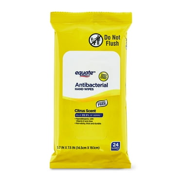 Equate Antibacterial Hand Wipes, Citrus Scent, 24 Wipes, Compare to Wet Ones® Antibacterial Hand Wipes