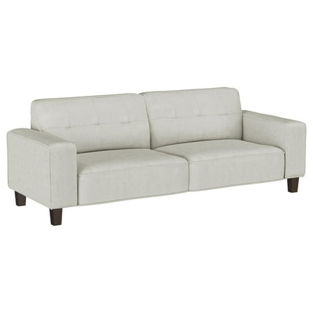 Dero Sofa, 81 Inch, Light Gray Faux Corduroy, Modern Wide Track Arms