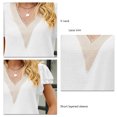 thumbnail image 3 of Blusa de encaje con cuello en V profundo para mujer, manga con volantes, informal, holgada, elegante, para verano, 3 of 6