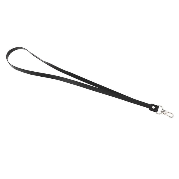Correa de cuello de cordón de cuero PU unisex con clip de langosta de metal fuerte para tarjetas de identificación Negro Colcomx Cordones con clip