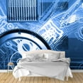 thumbnail image 1 of Idea4wall 6pcs Secitific Mechanical Peel and Stick Wallpaper Removable Wall Murals Large Wall Stickers for Home Decoration, 100"x24", 1 of 5