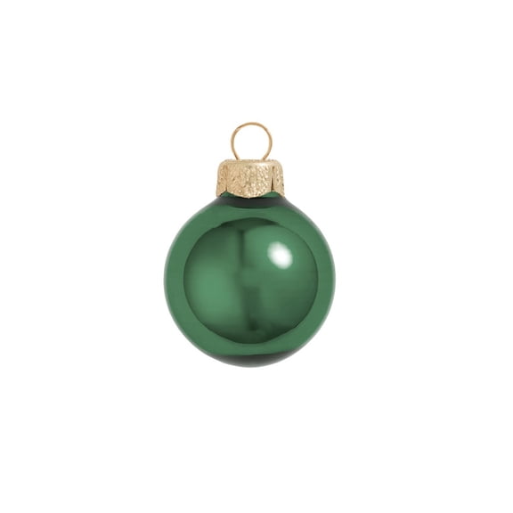 Whitehurst Shiny Glass Christmas Ball Ornaments - 3.25" (80mm) - Emerald Green - 8ct