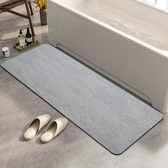 Non Slip Quick Dry bathroom mat,super absorbent bath mat thin bath mats for bathroom,rubber bathroom mat Bath Rugs,Fast Drying shower mats for bathroom floor,Washable Bathtub mat,15.7x23.6,Light grey