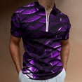 thumbnail image 2 of Purple Dragon Scales Men Zipper T-shirt Summer Casual Short Sleeve T-shirt Top, 2 of 7