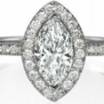 thumbnail image 4 of HeartsAndYou 2ct Marquise Cut Moissanite Accents Halo Engagement Ring for Women 18k White Gold over Silver Stylish, 4 of 7