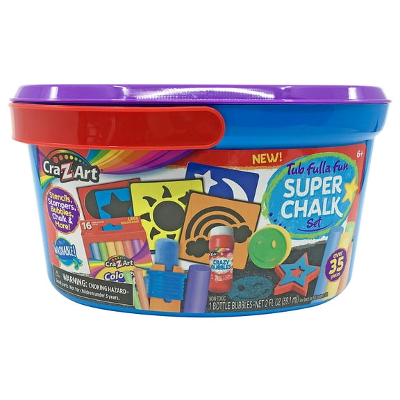 Cra-Z-Art Tub Fulla Fun Super Sidewalk Chalk Bucket