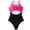 Rose + Black, variant on KYAIGUO Women One Piece Bikini Bathing Suit Adjustable Straps Swimsuits Summer Pool Backless Swimwear