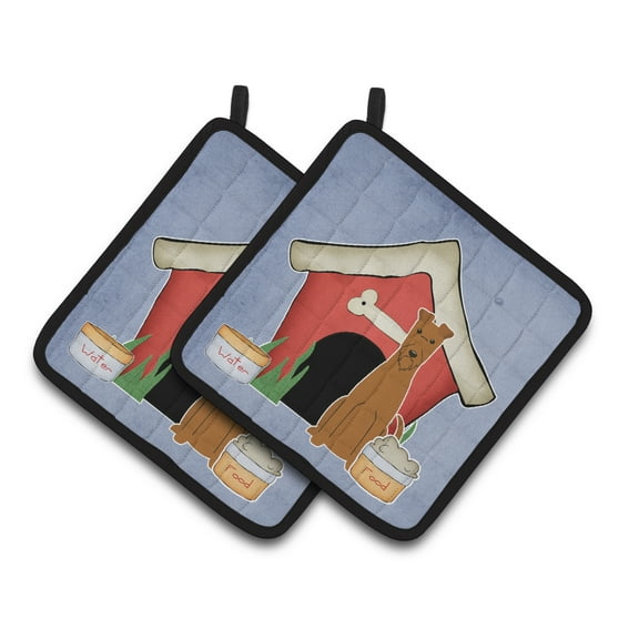 Carolines Treasures BB2816PTHD Dog House Collection Irish Terrier Pair of Pot Holders  7.5HX7.5W multicolor