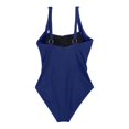 thumbnail image 4 of WREESH Womens One Piece Swimsuit Solid Color Swim Suits New Fashion Splicing Swimsuit Casual Bikini Swimsuit Features: Sleeveless Bathing Suits Dark Blue, 4 of 8