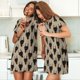 thumbnail image 4 of Fotbe Cute Black Dog Bata de Dormir para Mujer con Estampado, Camisón de Algodón de Manga Corta, Ropa de Dormir Casual, 4 of 6
