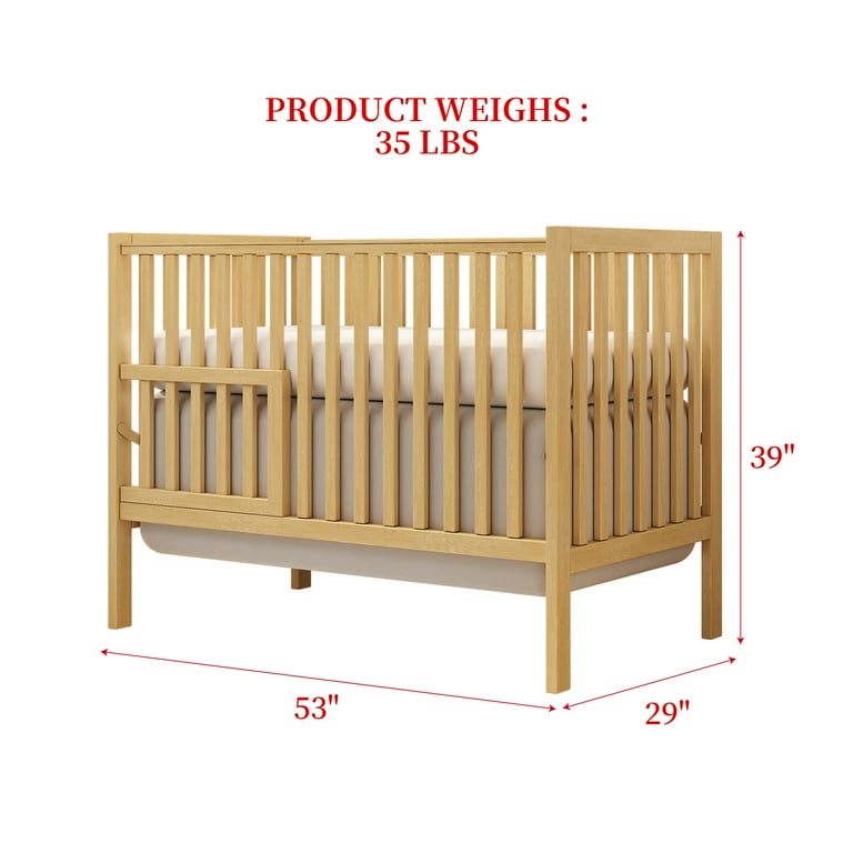 Sesslife Twin Size Wood Bed for Kids Wooden Baby Toddler Bed
