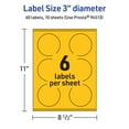 thumbnail image 6 of Avery Printable Round Labels, Bright Yellow, 3" Diameter, 60ct, 6 of 11