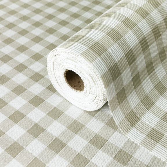 Hcnjn Shelf and Drawer Liners for Kitchen Cabinet,11.8 in x 118 in, Green and White Gingham