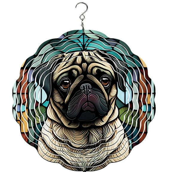 Pug Wind Spinner, Garden Décor, Yard Décor, Porch Decor