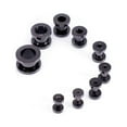 thumbnail image 2 of Ear Plugs Black Anodized Ear Tunnels Screw Design Surgical Steel Set Of 2, 2 of 3