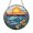 Acrylic 3.5 Inch, variant on Coastal Sunset Ocean Stained Glass Suncatcher, Round Window Hanging with Waves and Flowers for Relaxing Home Style