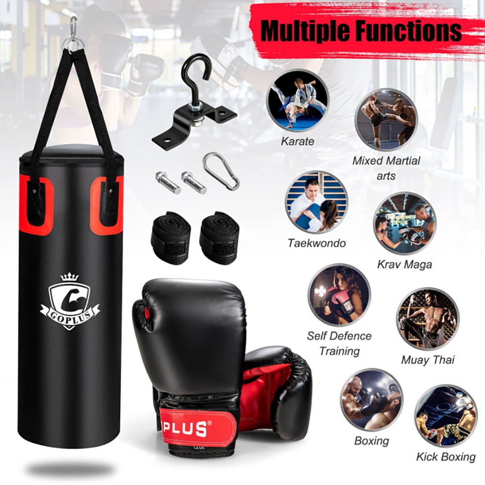Yardi Yard Filled Punching Bag Set for Adults- 56 lbs, Punching Bag for Adults, Heavy Boxing Bag Set