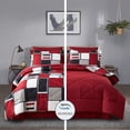 thumbnail image 4 of Beartech 6 Piece Comforter Set Twin Size Red Black Plaid Comforter Bedding Bed in a Bag with Comforter, 4 of 6