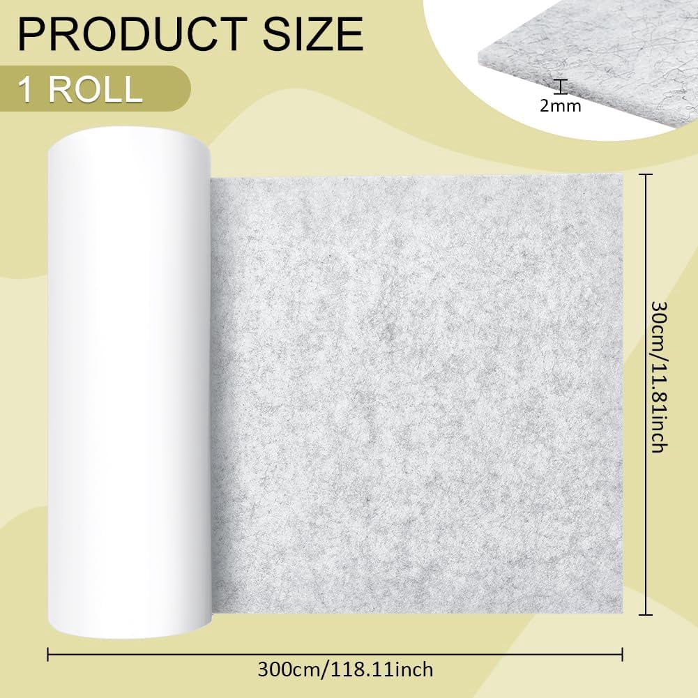 118x11.8 inch Light Gray Self Adhesive Felt Roll Large Felt Fabric Shelf Liner for DIY handcrafting