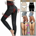 thumbnail image 2 of Slimming Anti Cellulite Compression Leggings Leg Shaper High Waist Black Pants, 2 of 5