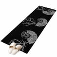 thumbnail image 2 of Abstract Conch Washable Runner Rugs 2'x6', Marine Life City Route Black Background Low Pile Throw Entryway Rug Non-Slip Sturdy Edge Binding Carpet for Indoor Bedside Entrance Bedside, 2 of 9
