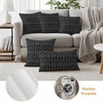 thumbnail image 6 of Black White Striped Outdoor Waterproof Pillow Covers, Abstract Modern Art Irregular Stripe Decorative Square Throw Pillowcase Sofa Cushion Sham for Patio/Couch/Chair, 26"x26" 2 Pack, 6 of 8