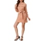thumbnail image 1 of INSPIRE CHIC Women's Roll Up Sleeves Multi-Pocket Belted Collared Shirt Dress S Light Pink, 1 of 6