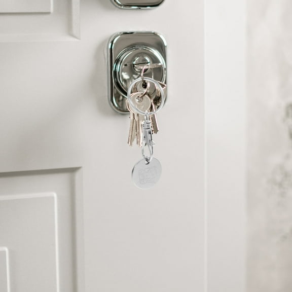 ROSENICE 6Pcs Portable Funny Shopping Cart Coin Keychain with Stainless Steel Material for Family and Friends