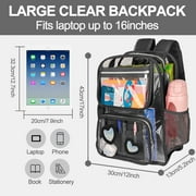 DAKIMOE Clear Backpack Heavy Duty Stadium Approved School Cute Transparent Backpacks Clear Bag Travel