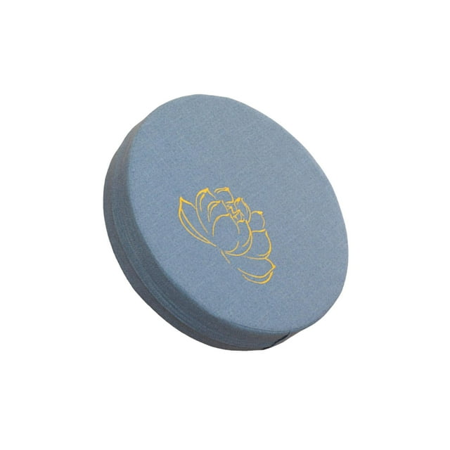 mmirethe Coussin de Méditation Rond 40cm Dia avec Housse Amovible pour Intérieur Bleu 10cm Bleu 10cm