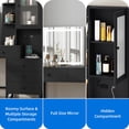 thumbnail image 4 of DEXTRUS Vanity Set with Mirror & Organizing Rack and LED Lighting  for Bedroom, Black, 4 of 10