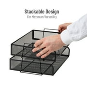 Mind Reader Stackable Paper Tray, Desktop Organizer, File Storage, Office, Metal, 2 Pcs., Silver