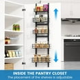 thumbnail image 3 of Adjustable 5-Tier Over the Door Pantry Organizer, Spice Rack, Narrow Hanging Shelf for Kitchen Storage and Organization, 3 of 6