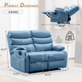 thumbnail image 3 of xijiaus Home Theater Seating Double Reclining Loveseat with 2 Side Pockets, Blue, 3 of 8
