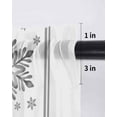 thumbnail image 6 of Grey Snowflake Christmas Tier Curtains 36 Inch Length,Sheer Curtains for Bedroom Living Room Window Xmas Abstract Art Winter Rod Pocket Drapes Kitchen Curtains Small Half Window 27.5"x36" 2 Panels, 6 of 7