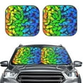 thumbnail image 2 of Kll Multicolored Butterflies Windshield Sun Shade 2-Piece Foldable Car Front Window Sunshade For Most Sedans Suv Truck - Auto Sun Blocker Visor Protector Blocks Max Uv Rays - Medium, 2 of 7