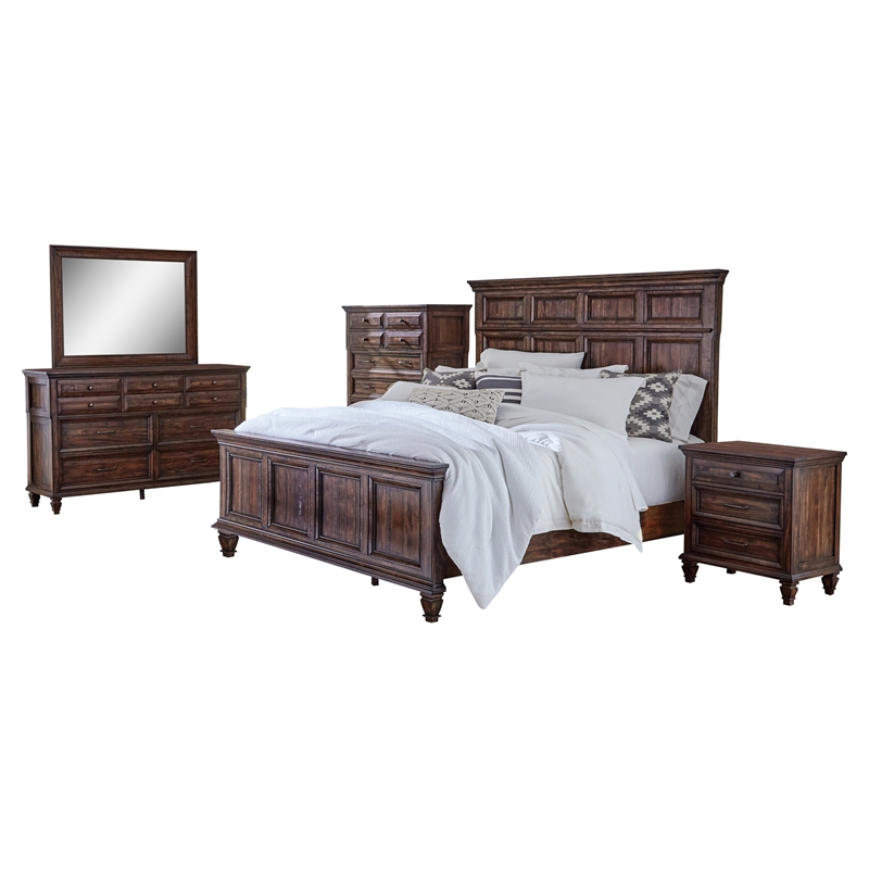 Avenue 5-piece Queen Bedroom Set Weathered Burnished Brown