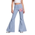 thumbnail image 6 of XUANTAOO Girls Flare School Uniform Pants Fashion Girls Back to School Clothes Pants for Girls 7-8 Years, 6 of 6