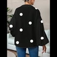 thumbnail image 4 of Blusa Holgada de Larga con Cuello Semiabierto y Lunares Franceses para Mujer Lunares Negros XXL, 4 of 10