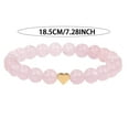 thumbnail image 3 of Juosiy Women Pink Beaded Gold Heart Bracelet, 3 of 9
