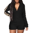thumbnail image 1 of Gvmfive Women Onesie Pajama Cute Sherpa Romper Fleece Zipper Short Hooded Jumpsuit Sleepwear, 1 of 6
