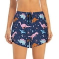 thumbnail image 2 of Xecao's Dinosaur for a double-layer running short for women, perfect for gym, tennis, and more, featuring a convenient pocket., 2 of 9
