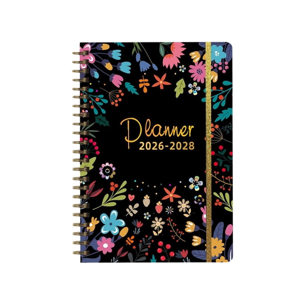 2026 Planner Semanal Y Mensual Académico Estudiantil Libro 21x15cm con Pestañas, Portada Dura, Calendario 2026-2028, Papel Papel Libro