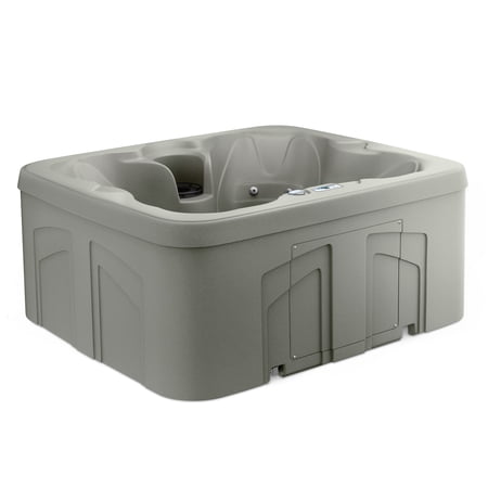 LifeSmart 4-Person 13-Jet Plug & Play Square Hot Tub with Thermal Cover, Taupe